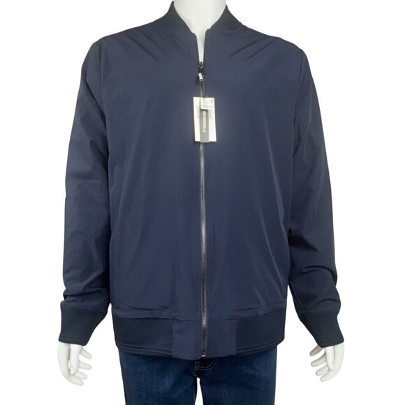 Michael Kors Mens XXL Midnight Blue Reversible Bomber Jacket Full Zip Pockets 2X - Picture 4 of 11
